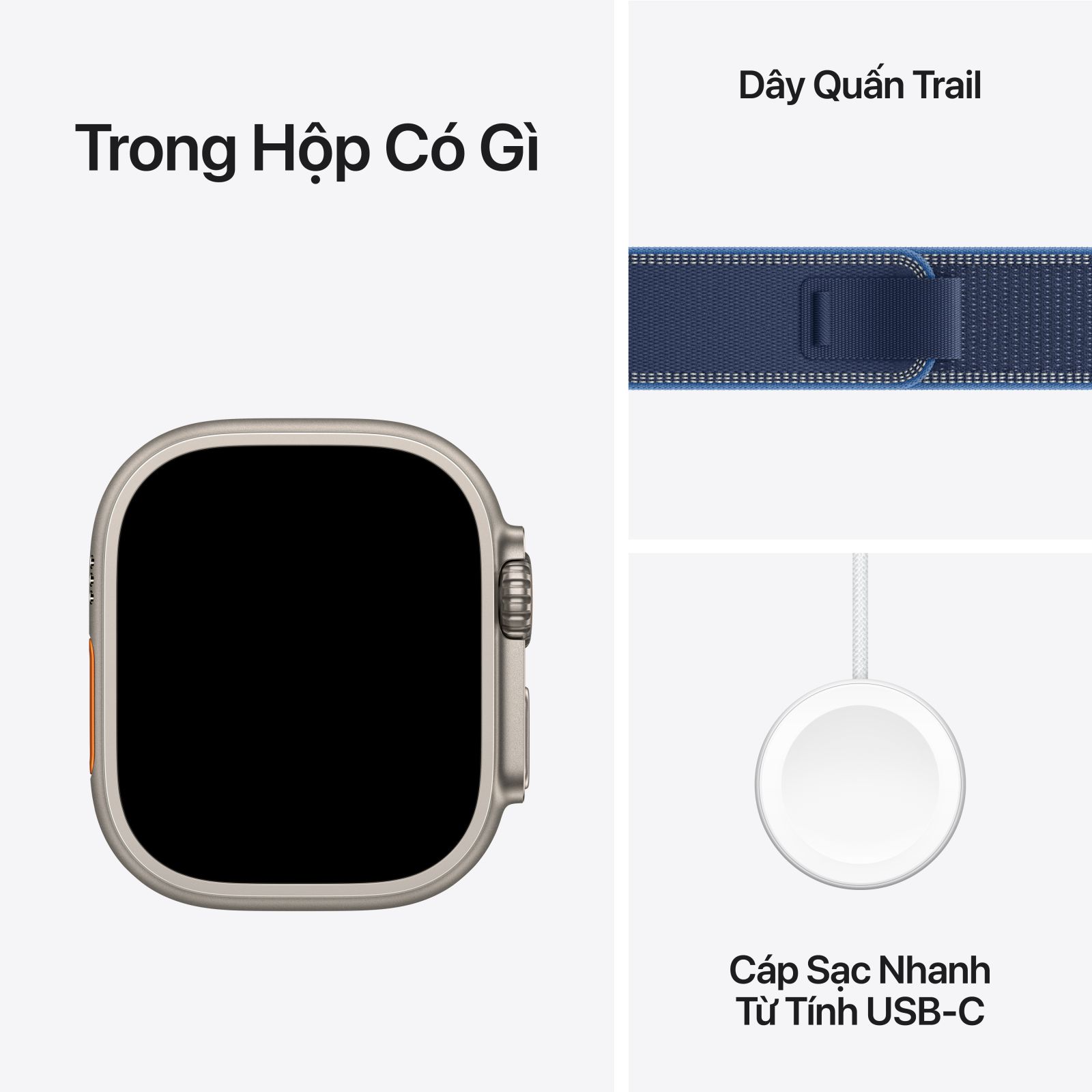 Apple Watch Ultra 3 2025 49mm LTE - Viền Titan dây Trail S/M