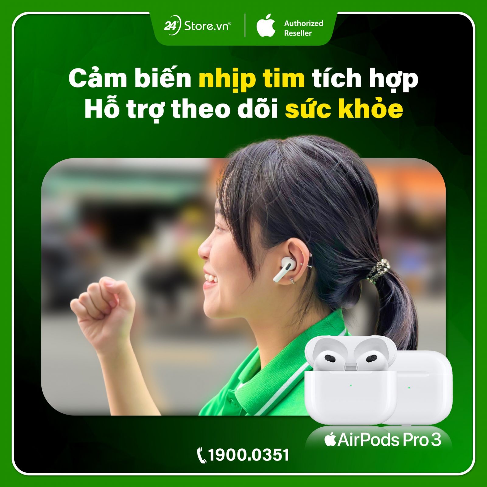 5.5. Cảm biến nhịp tim tích hợp trên Tai nghe Apple AirPods Pro 3 2025 Magsafe USB-C Cũ chính hãng