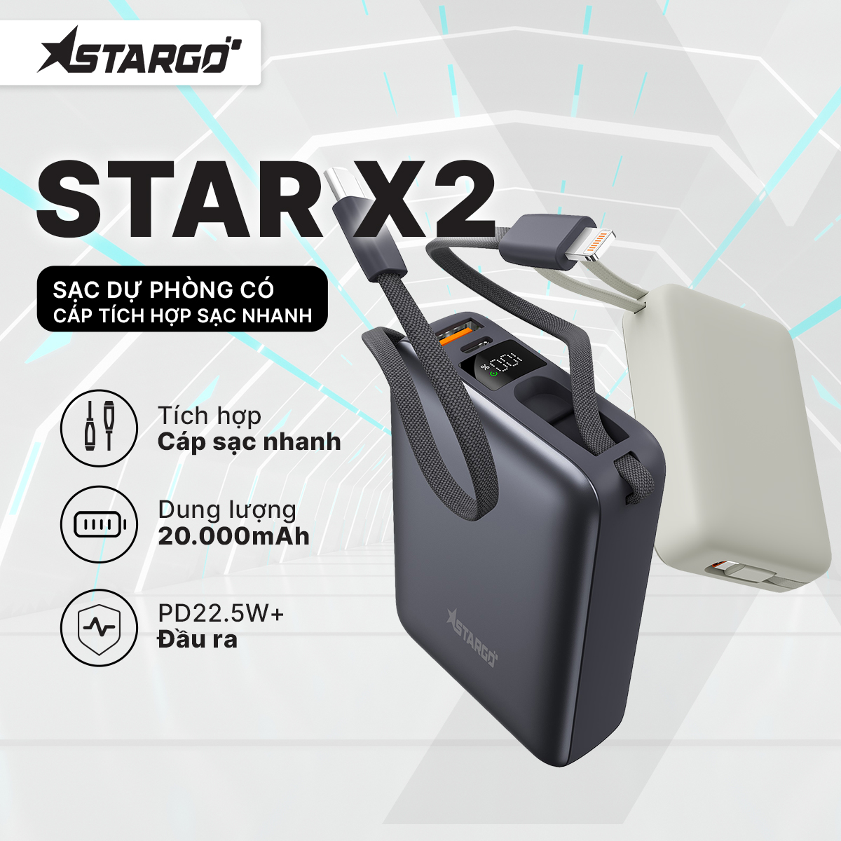Sạc dự phòng StarGO Star X2 20.000mAh 22.5W