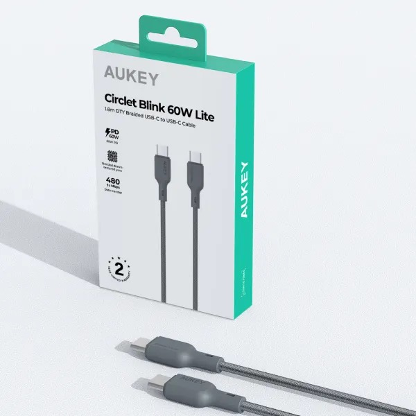Cáp sạc Aukey CB-DCC063 C-C 60W 1M