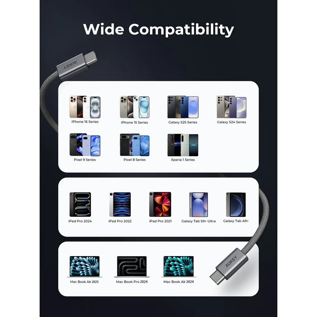 Cáp sạc Aukey CB-DCC241 C-C 240W 1M