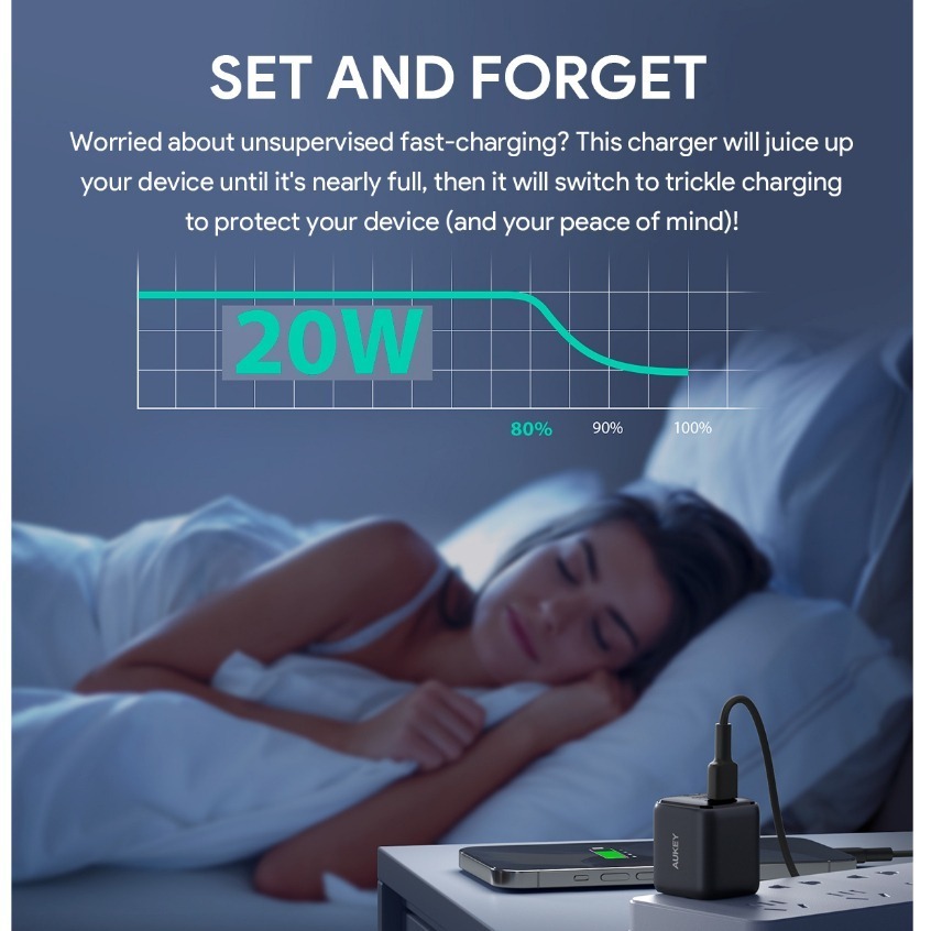 Cốc sạc Aukey Omnia Type-C PD 20W PA-B1T