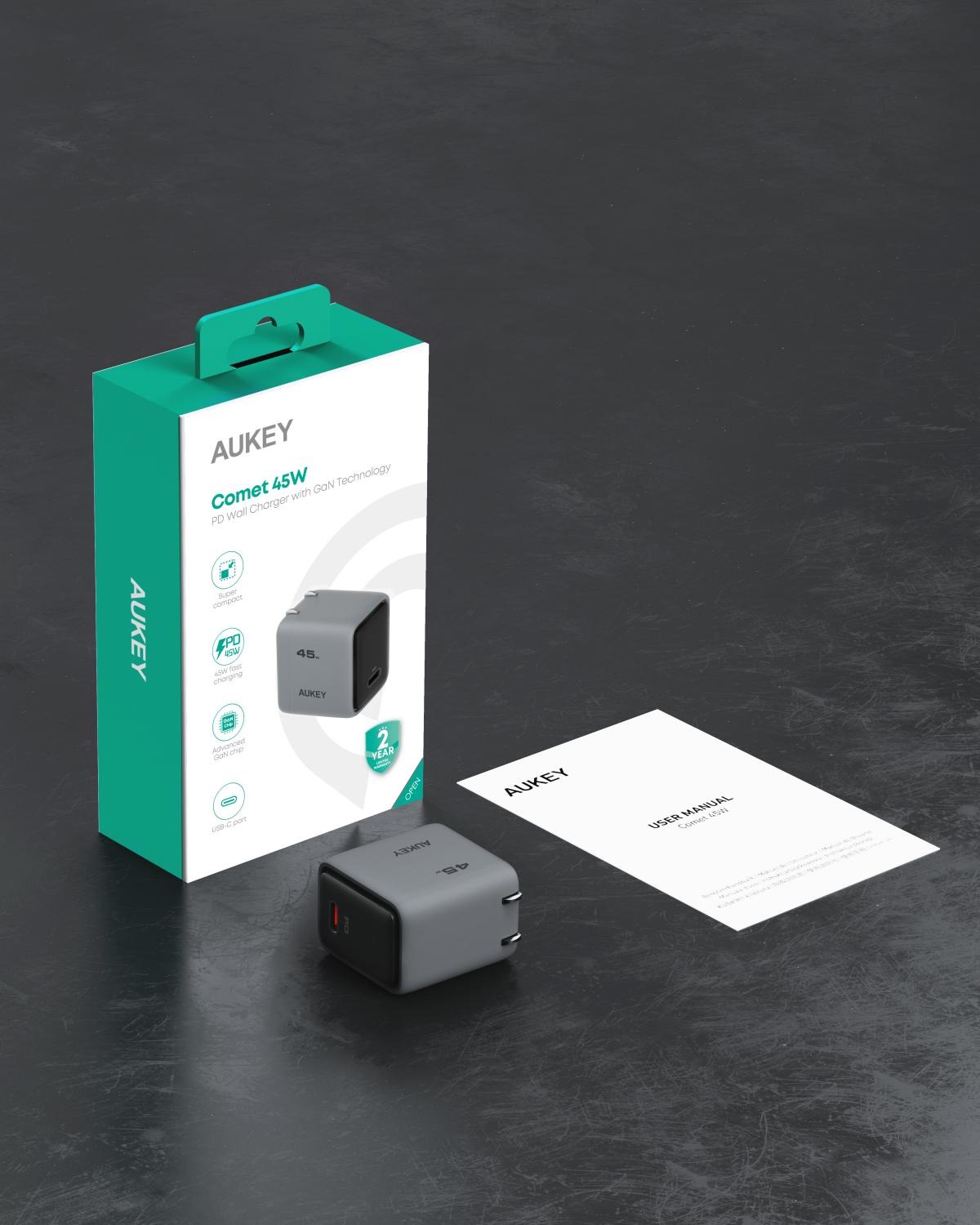 Cốc sạc Aukey Type-C PD 45W PA-C2