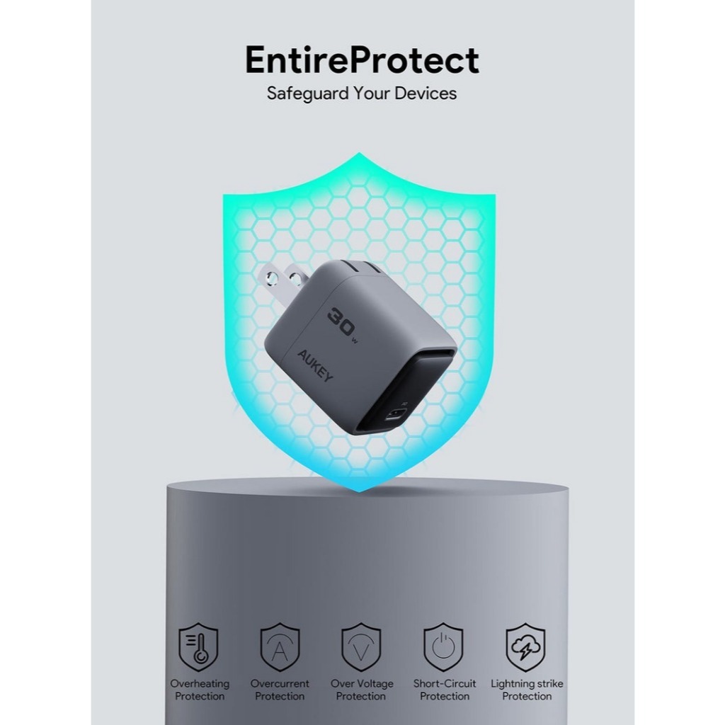 Cốc sạc Aukey Type-C PD 30W PA-C1 Cốc sạc Aukey Type-C PD 30W PA-C1