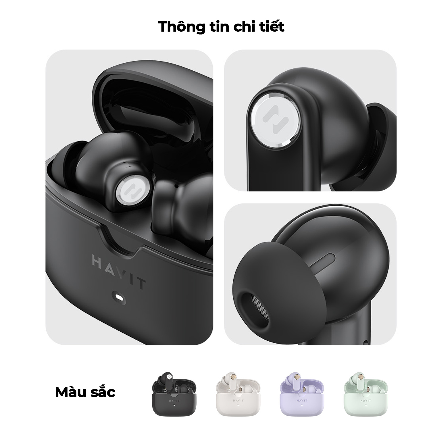 Tai nghe Bluetooth True Wireless Havit TW992 - ANC