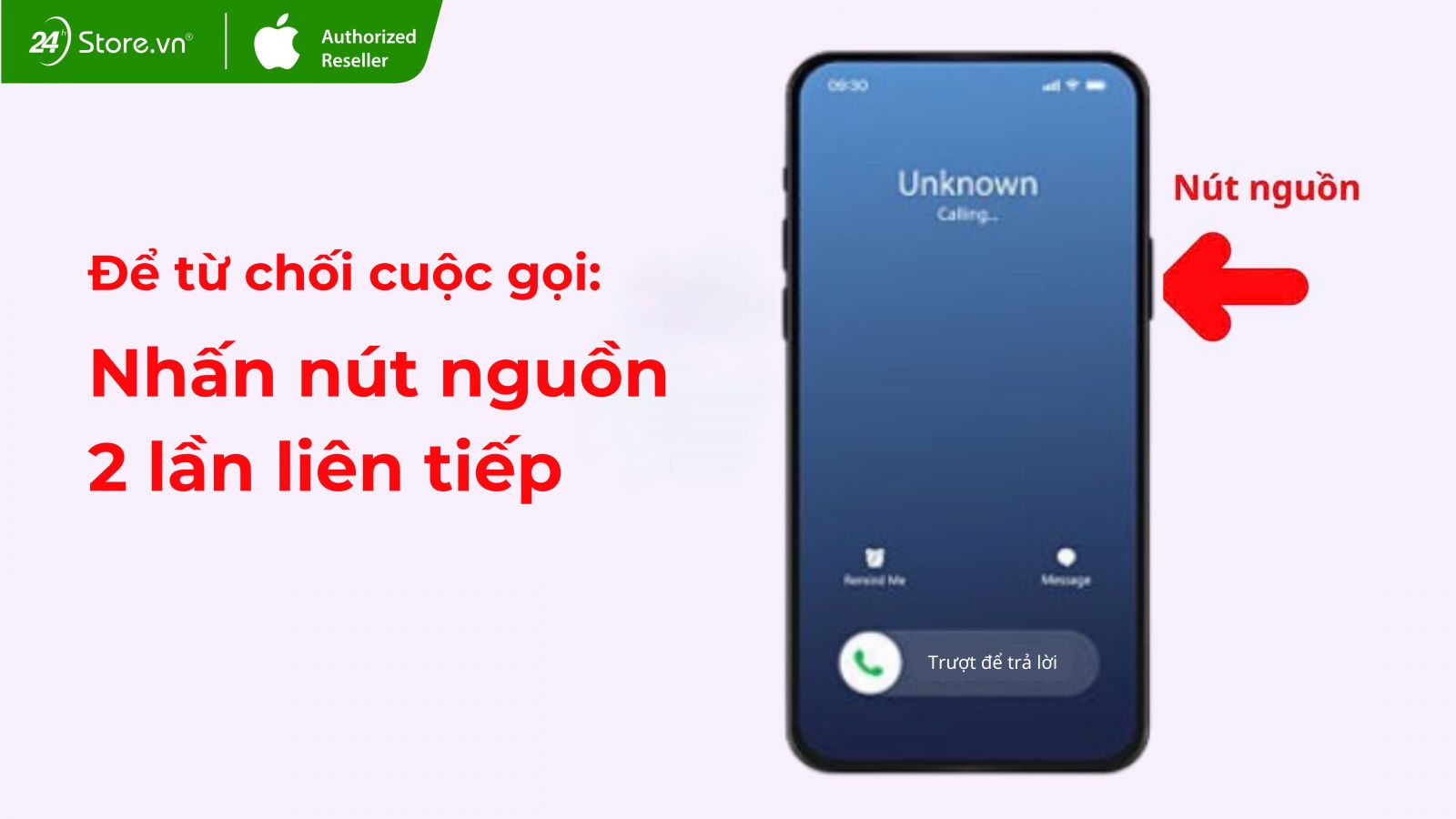 Cách từ chối cuộc gọi bằng nút nguồn