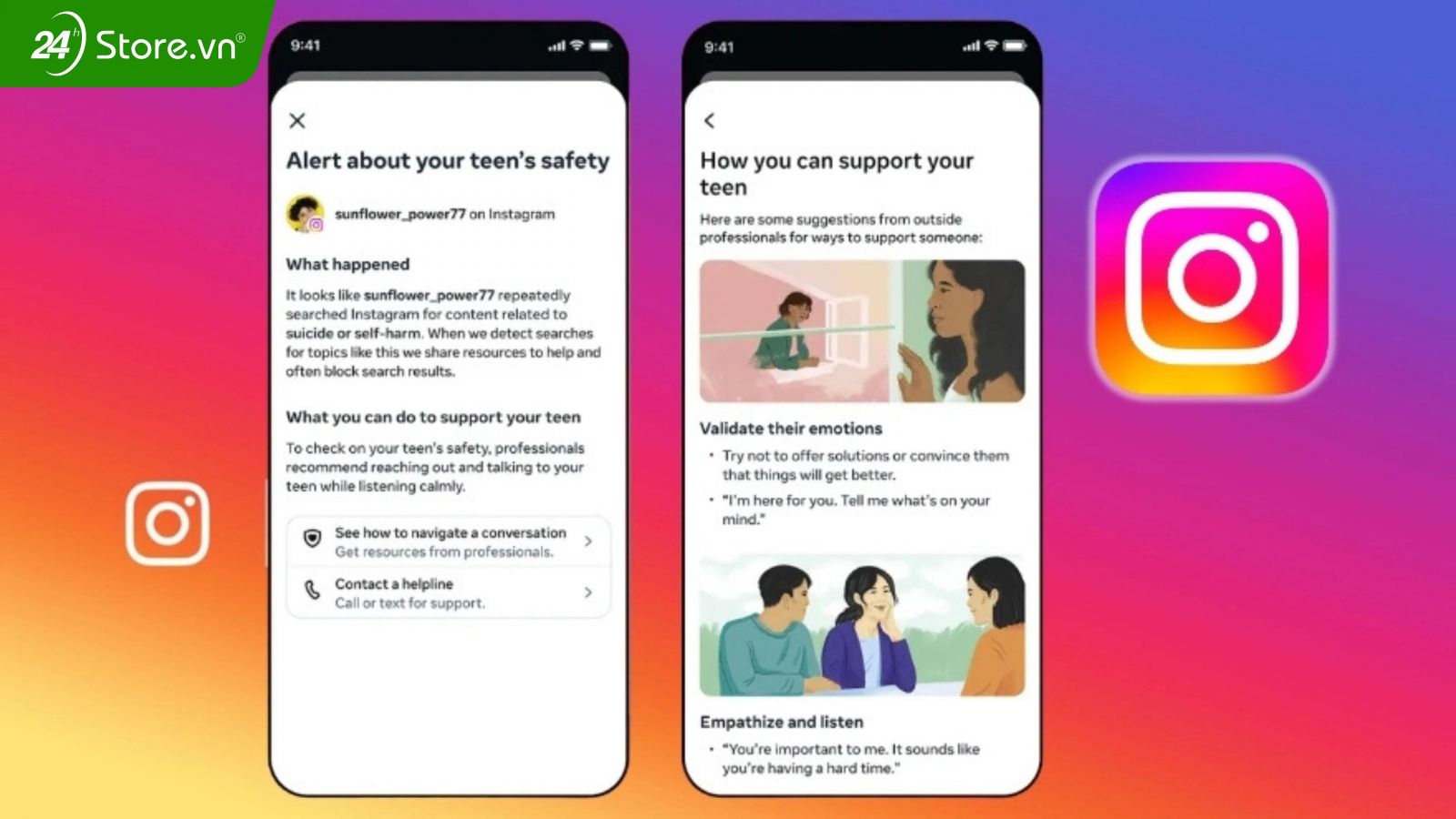Tính năng mới trên Instagram Cảnh báo phụ huynh khi trẻ tìm kiếm nội dung tự hại