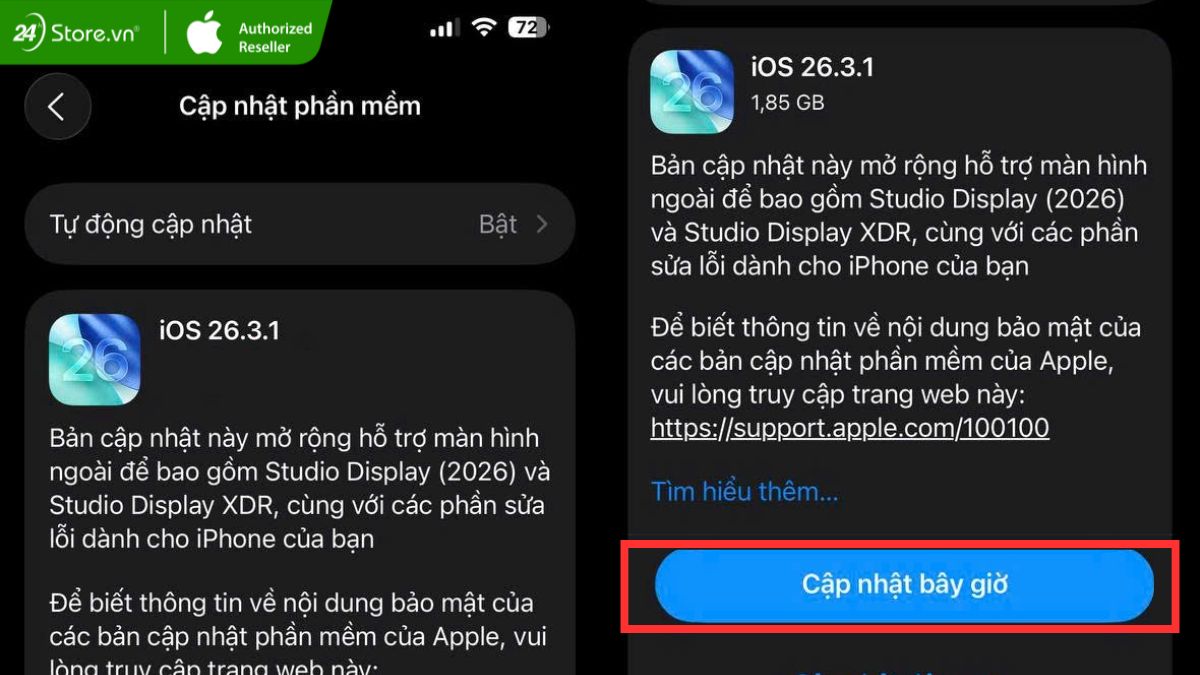 Cách cập nhật iOS 26.3.1 