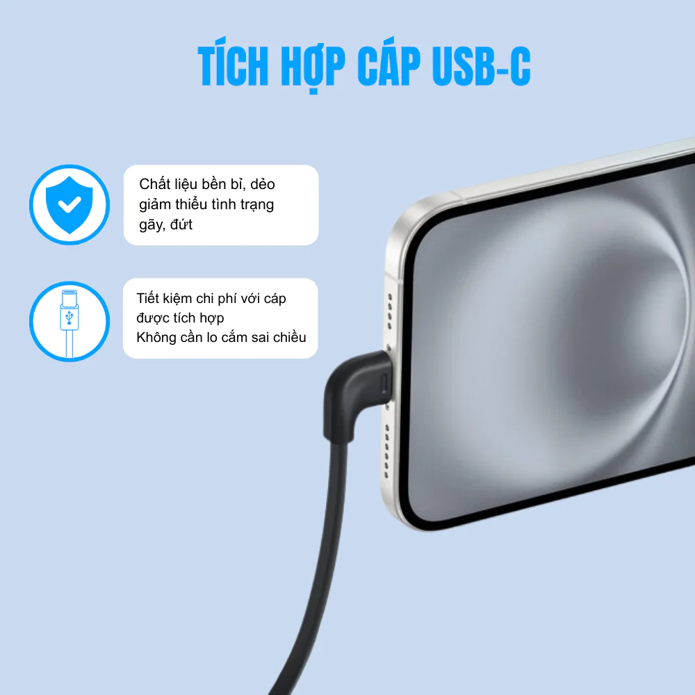 Sạc dự phòng Anker 20000mAh 22.5W tích hợp cáp USB-C A110E 4