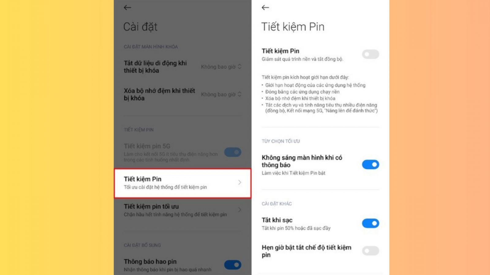 Sử dụng chế độ Tiết kiệm pin