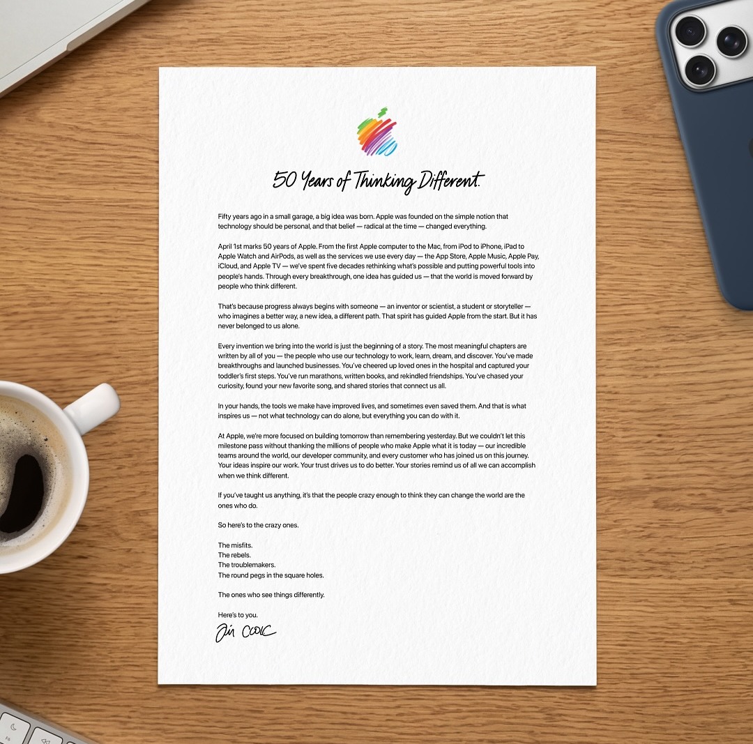 Bức thư tri ân từ Tim Cook