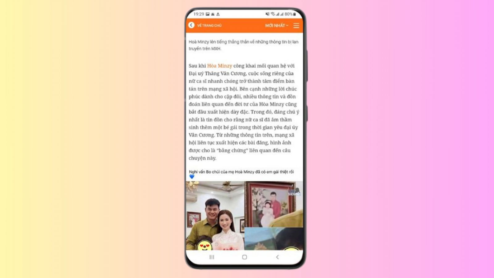 Bước 2: Tùy chọn nội dung bài báo