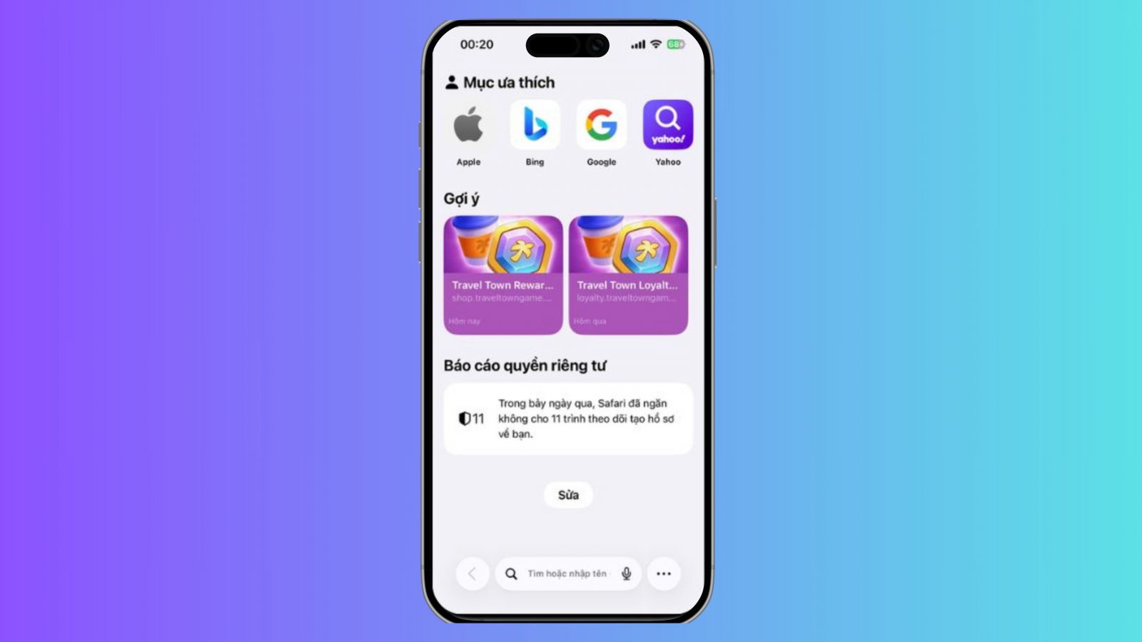 Bước 1: Truy cập vào Safari.