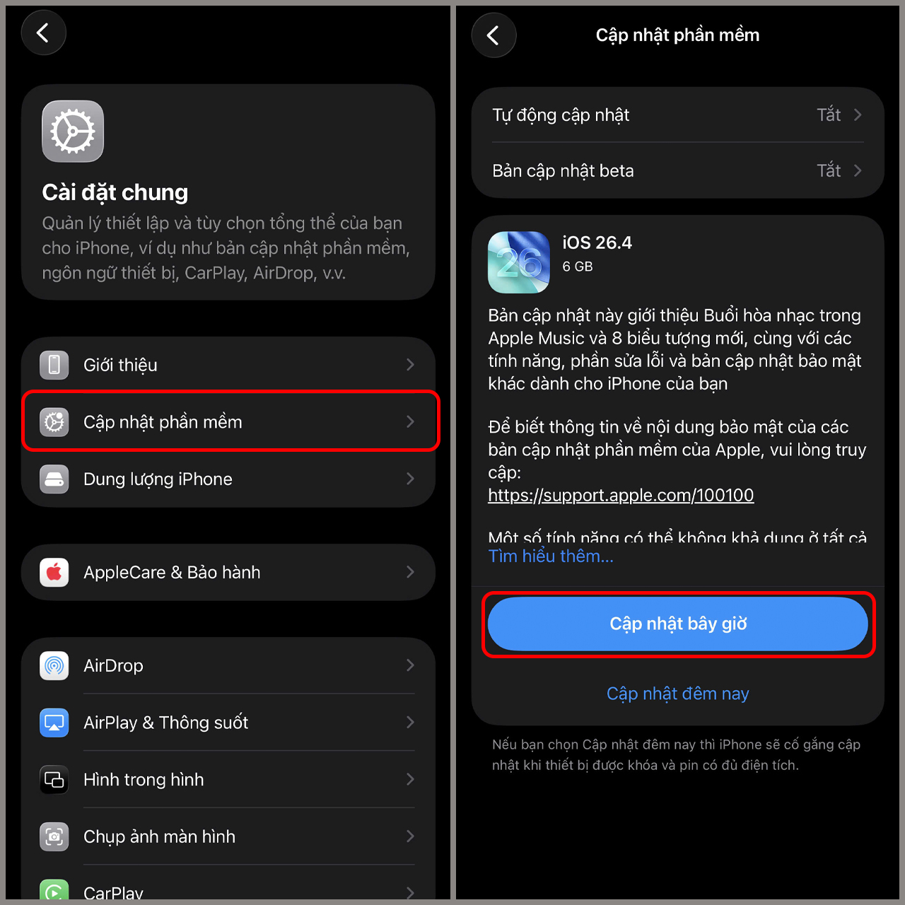 Hướng dẫn cập nhật iOS 26.4