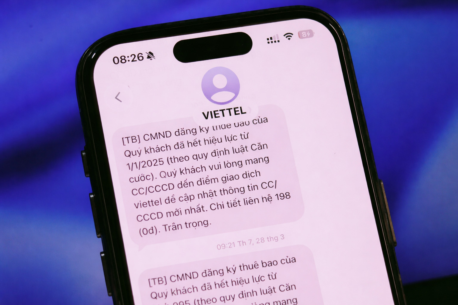 Thuê bao chưa xác thực SIM chính chủ hoặc thông tin không chính xác