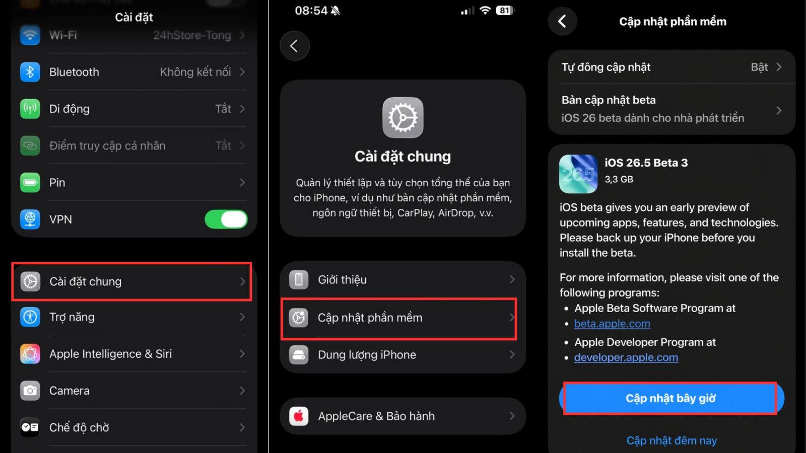 Hướng dẫn nâng cấp iOS 26.5 Beta 1