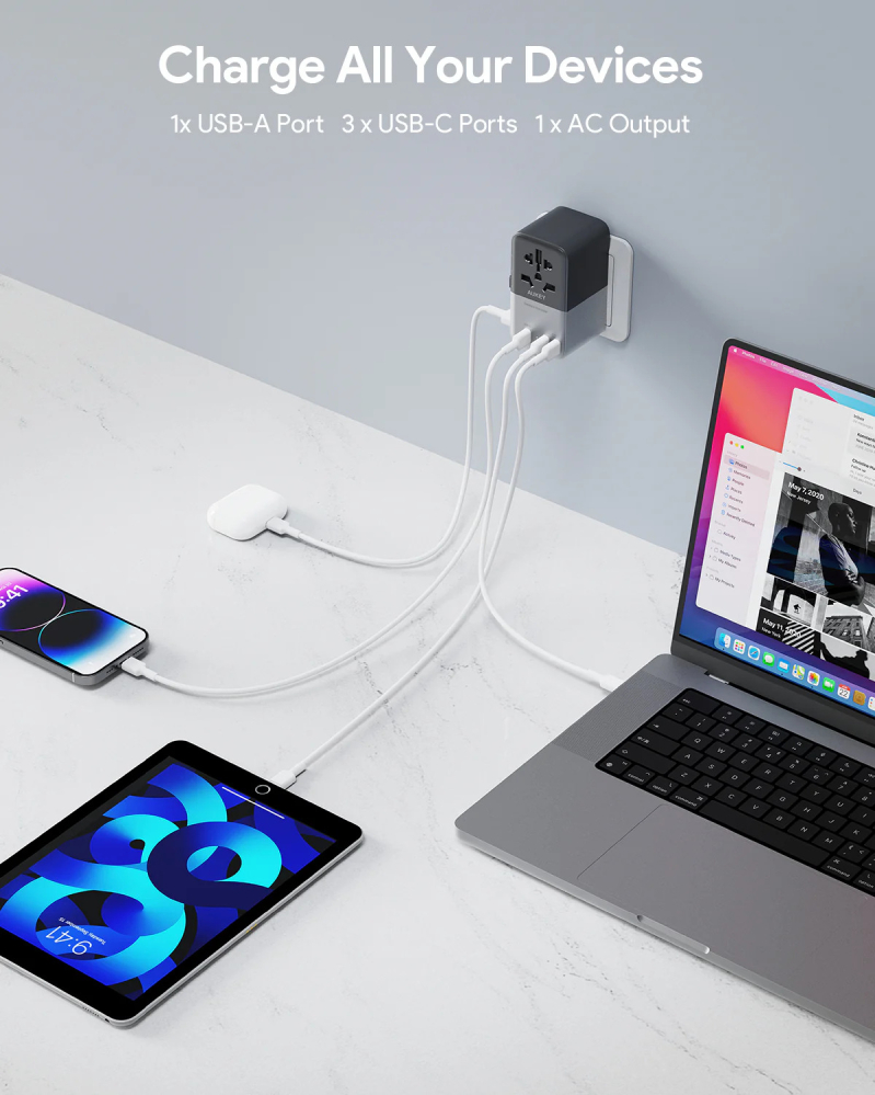 Củ sạc đa năng Aukey PA-TA09A PD100W nhiều cổng 3