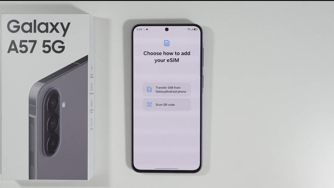 eSIM trên Galaxy A57