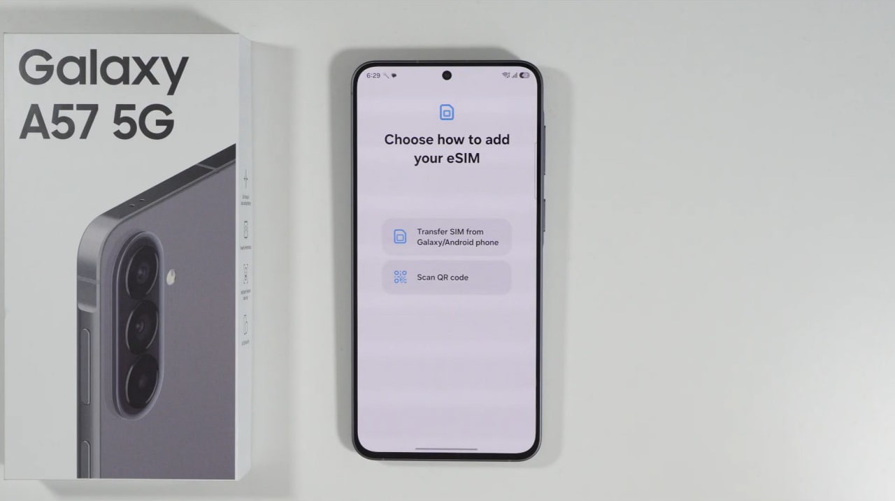 eSIM trên Galaxy A57 5G