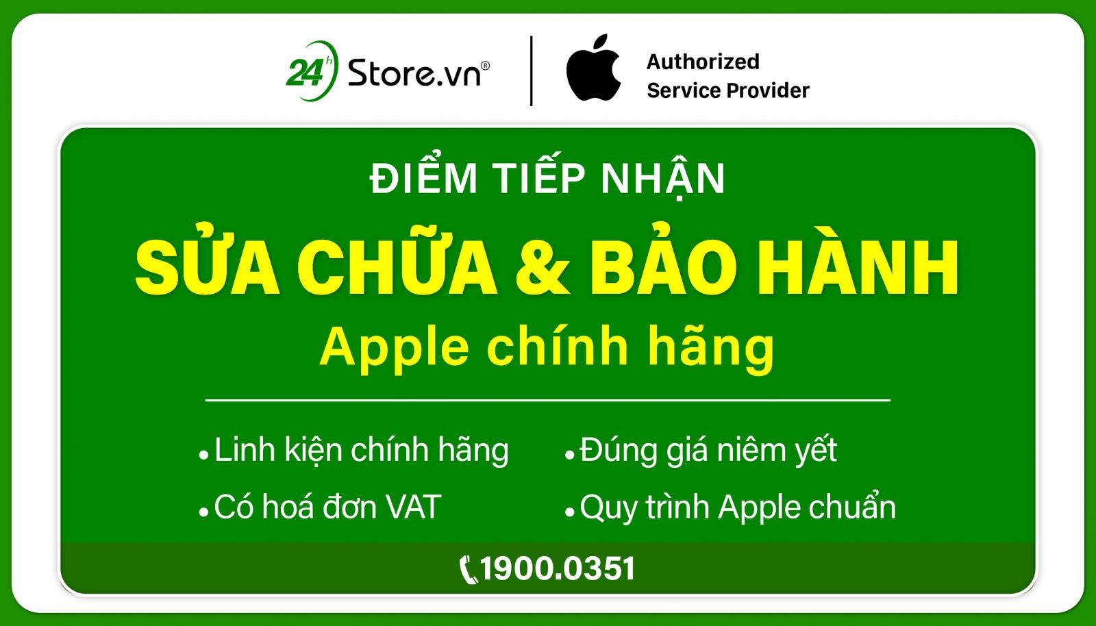 24hStore - Điểm tiếp nhận sửa chữa & bảo hành Apple chính hãng