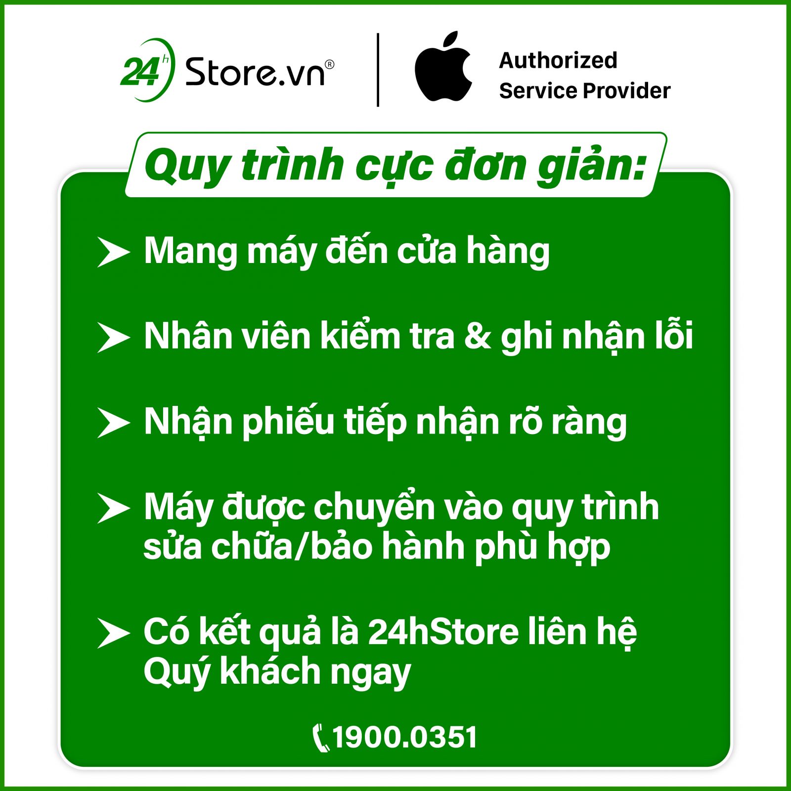 24hStore - Điểm tiếp nhận sửa chữa & bảo hành Apple chính hãng