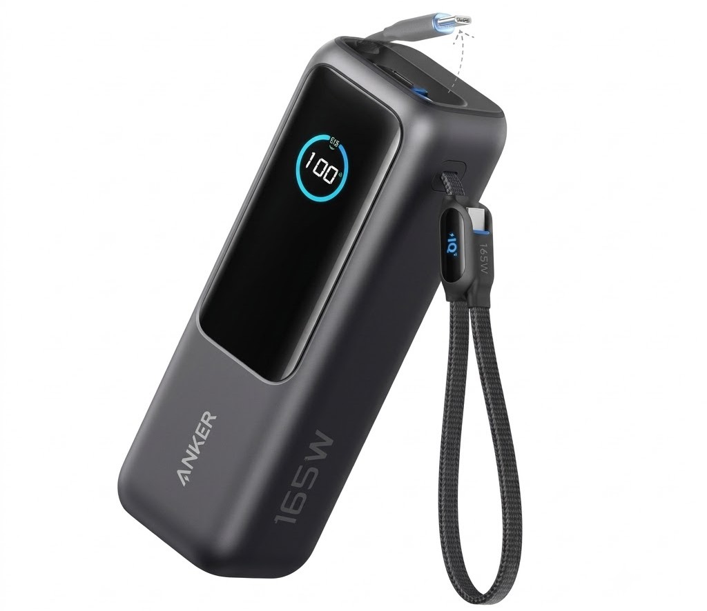 Pin dự phòng Anker Zolo 25000mAh 165W 1C1A tích hợp cáp USB-C A1695