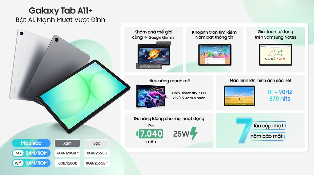 Samsung Galaxy Tab A11 Plus 5G 6GB/128GB Chính hãng 9