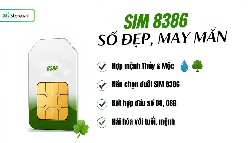 CHọn SIM đuôi 8386 may mắn