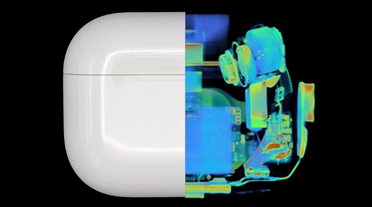 Khu vực kim loại bên hông chiếc Airpods có liên kết với cổng sạc Lightning