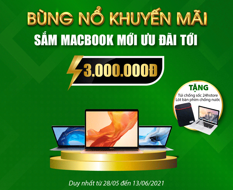 bùng nổ khuyến mãi macbook tặng 3.000.000đ