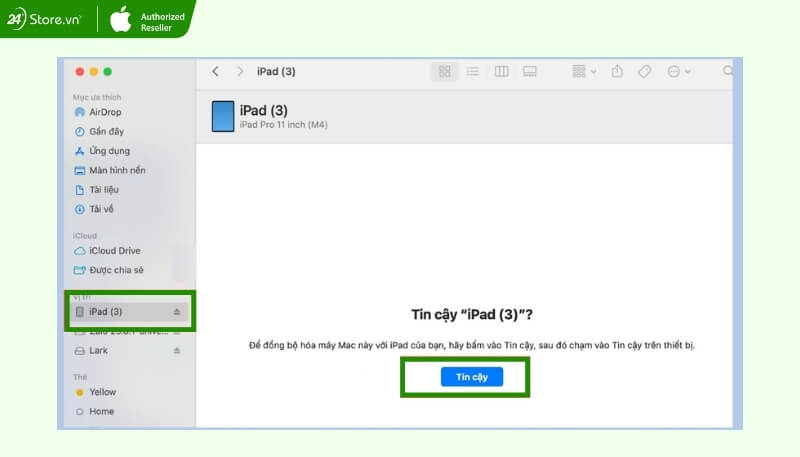 Chuyển dữ liệu bằng Finder?iTunes
