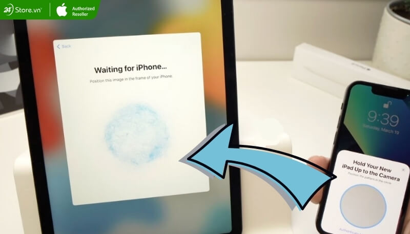 Quét mã để chuyển dữ liệu từ Iphone sang iPad