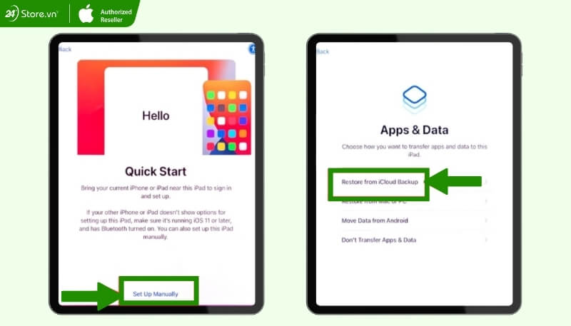 Chuyển dữ liệu từ iPhone vào iPad khi iPad mới