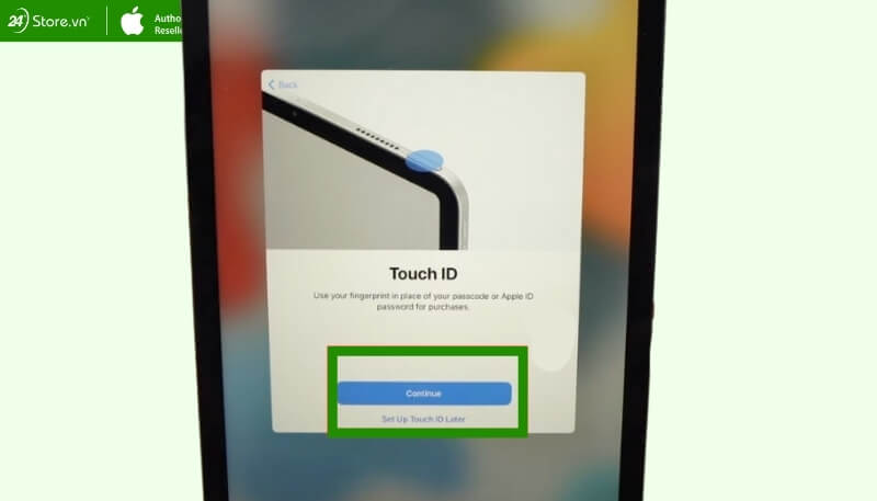 Thiết lập Touch ID để chuyển dữ liệu qua iPad