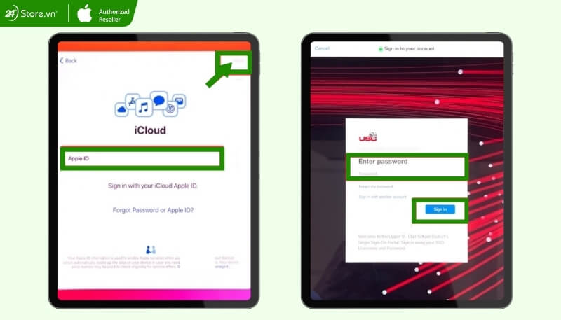 Đăng nhập để chuyển dữ liệu sang iPad