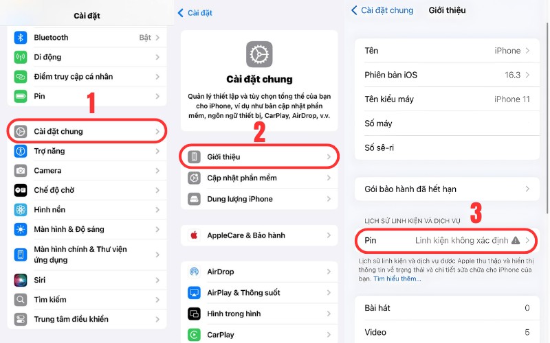 cách kiểm tra pin iphone đã thay chưa 