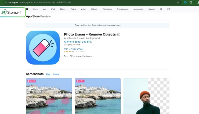 Cách xóa người trong ảnh trên iPhone miễn phí với Photo Eraser