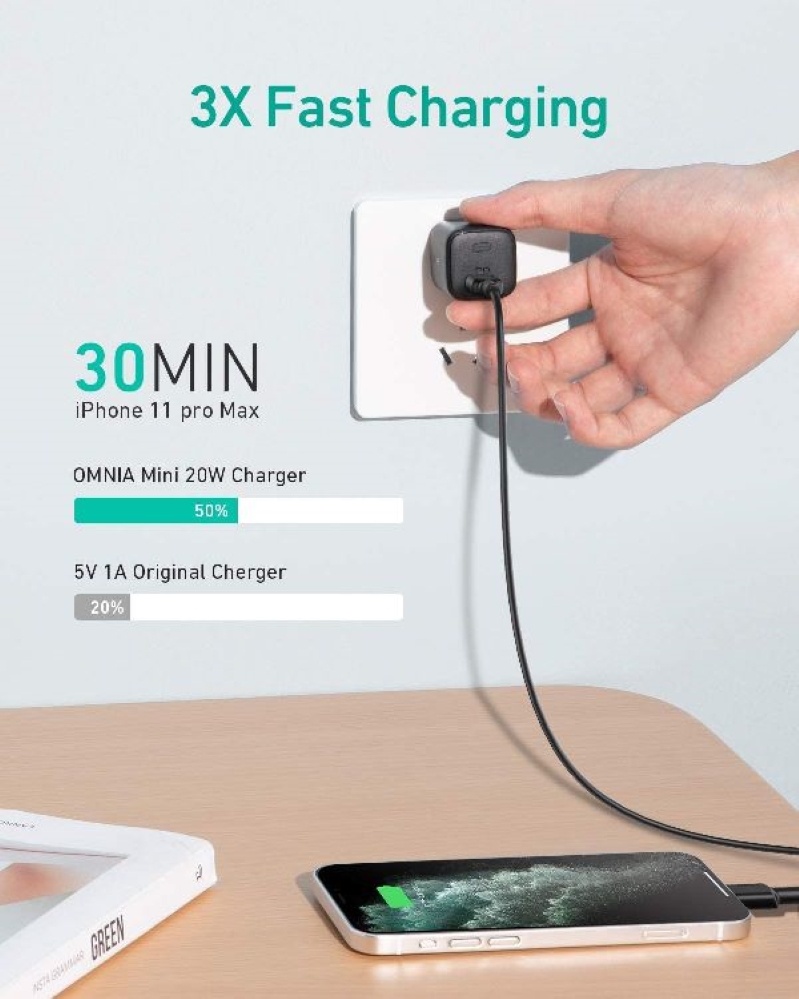 Combo Sạc nhanh PD 20W Aukey Pro và Cáp USB-C to Lightning Aukey 0.9M tại 24hStore