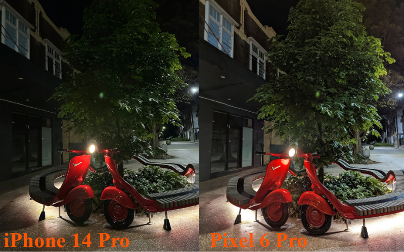 Chụp ảnh ở chế độ ban đêm của iPhone 14 Pro và Pixel 6 Pro 