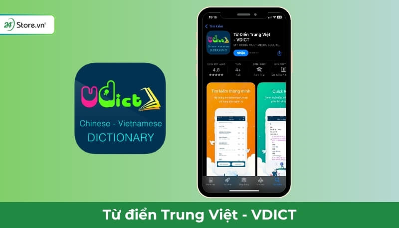 App Từ điển Trung Việt VDICT dịch tiếng Trung sang tiếng Việt