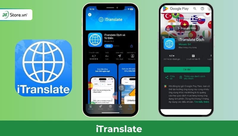 Sử dụng iTranslate để dịch tiếng Trung sang tiếng Việt