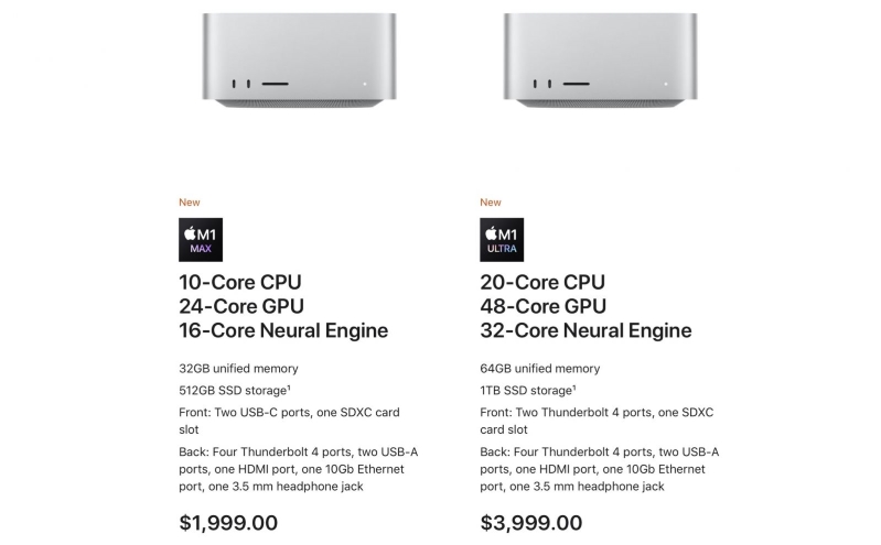 Mac Studio h5 Mac Studio khác biệt giữa 2 chip