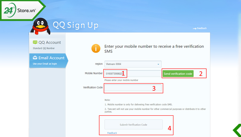 Cách đăng ký, tạo tài khoản QQ bằng điện thoại