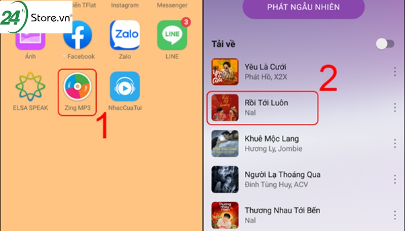 Sao chép bài hát qua Zing Mp3