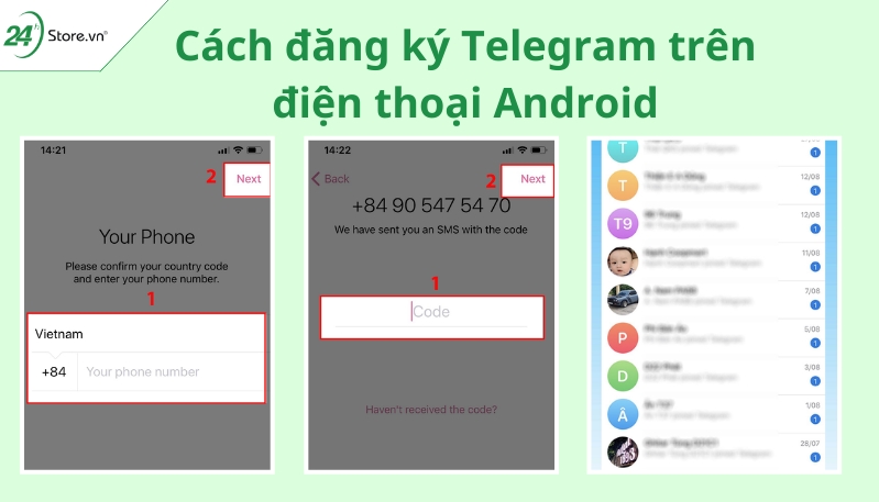 Cách đăng ký Telegram trên điện thoại Android