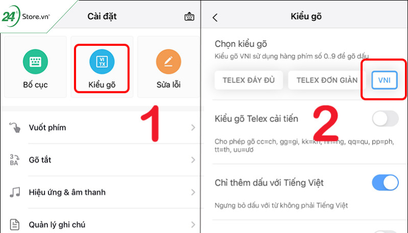 Thiết lập cách gõ tiếng Việt trên iPhone bằng bộ gõ VNI