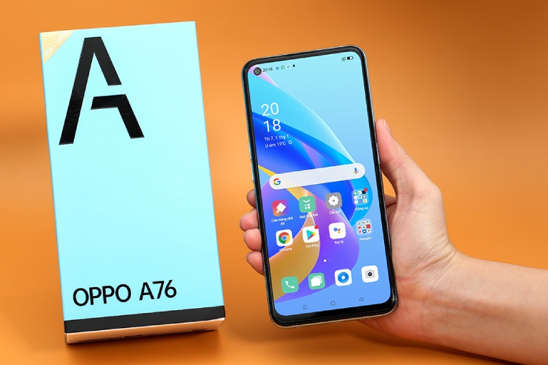 OPPO A76 trang bị màn hình Amoled