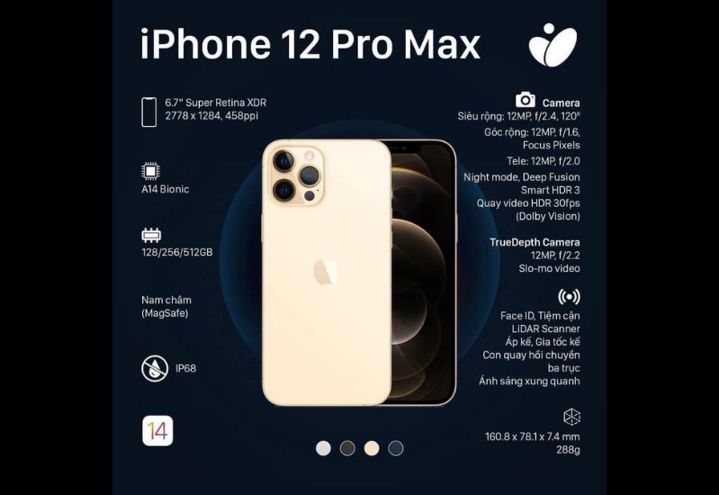 iPhone 12 pro max cũ 512gb với nhiều tính năng cải tiến