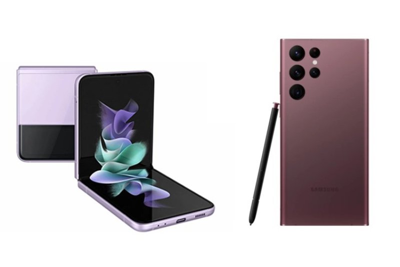 Z Flip4 vs S22 Ultra Samsung Galaxy Z Flip4 vs S22 Ultra có thiết kế khác biệt