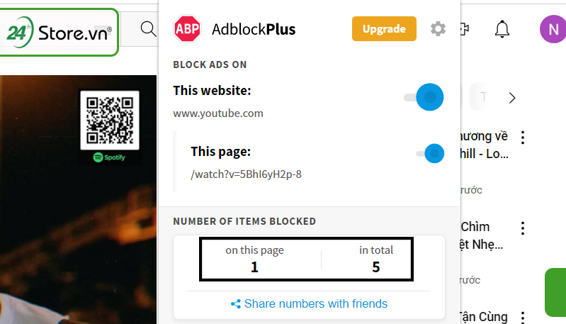 Sử dụng tiện ích Adblock Plus